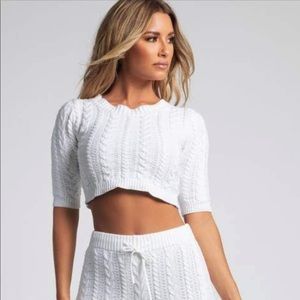 Meshki White knit two-piece set